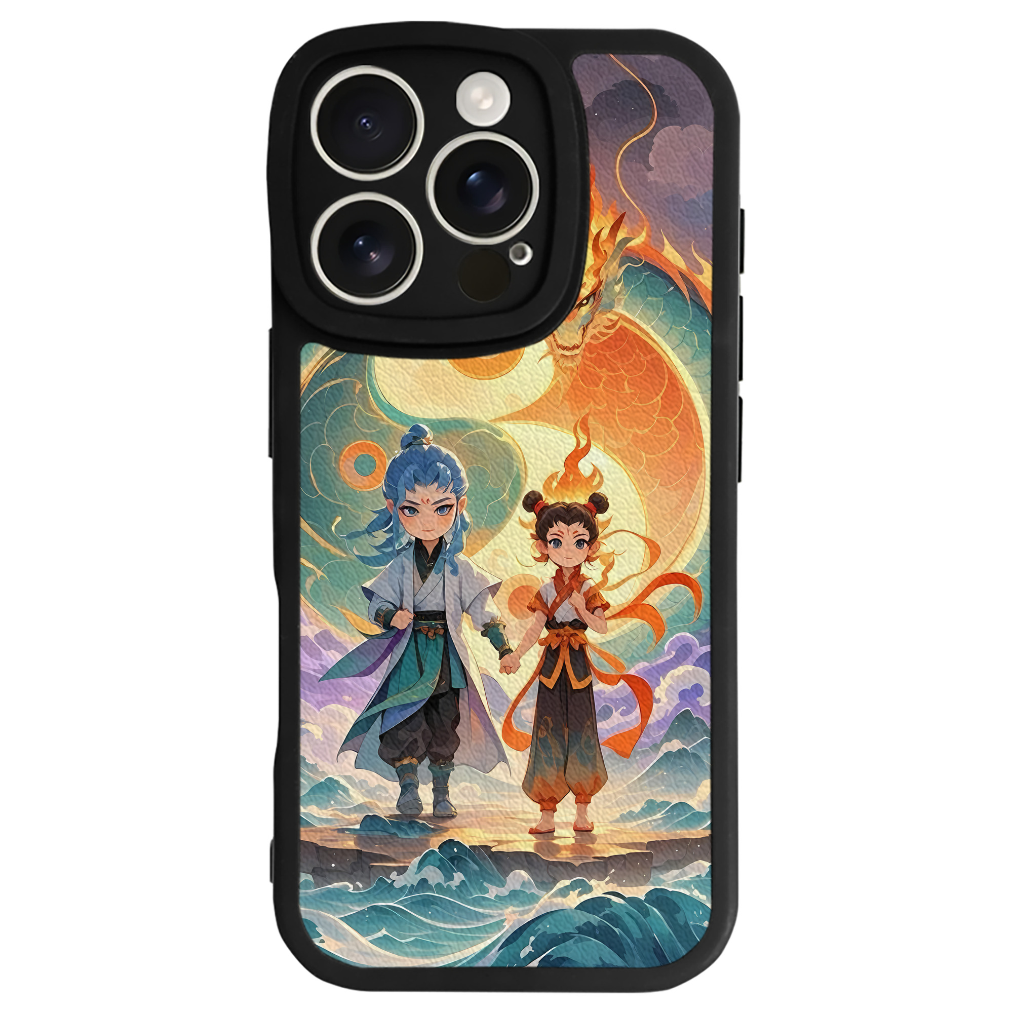 （画像用） Ne Zha 2 ナタ 魔童の大暴れ 【iPhone 16シリーズ対応】シリコンスマホケース（レザー調） 材質：シリコン